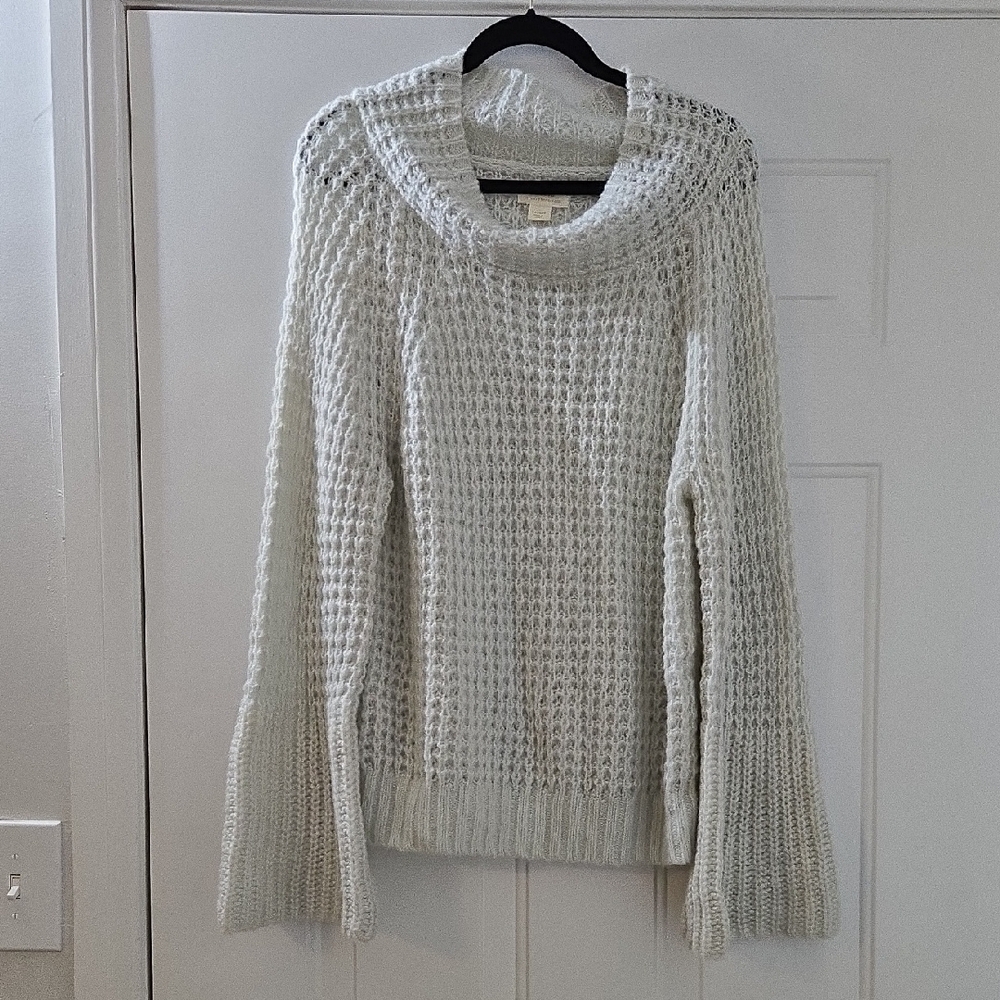 Anthropologie Maeve Dionne Mint Retro Bell-Sleeved Sweater Medium  - Picture 2 of 6